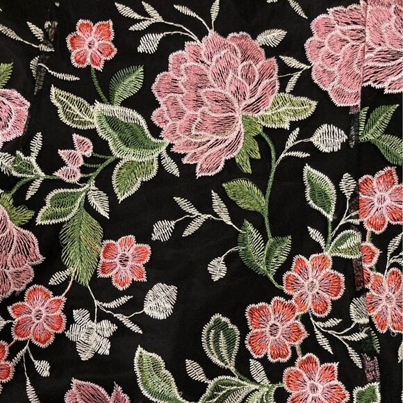 Guess Floral Mini Dress Womens 14 Embroidered Spaghetti Strap Party Padded - Picture 5 of 12